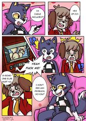 animal_crossing anthro balls canine comic digby_(animal_crossing) erection lobo_(animal_crossing) male mammal marshal_(animal_crossing) nintendo penis pornography rodent squirrel syaokitty video_games wolf yaoi