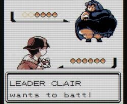 1boy 1girls 1girls1boy backwards_baseball_cap big_belly big_breasts black_hair blue_hair cape clair_(pokemon) crt_effect dialogue dirtann edit edited_screencap ethan_(pokemon) fat fingerless_gloves game_asset game_freak hud human light_skin morbidly_obese morbidly_obese_female obese obese_female overweight pixel_art pokeball pokemon pokemon_gsc style_parody text thunder_thighs