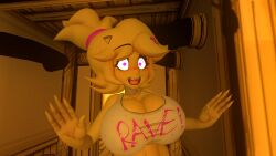 1girls 3d belyasnikov big_breasts boob_window breasts busty chiku cleavage enormous_breasts female female_only five_nights_at_freddy's fredina's_nightclub giant_breasts gigantic_breasts huge_breasts hyper_breasts large_breasts mouth_open solo suprised suprised_look voluptuous voluptuous_female