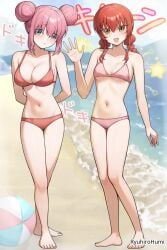 2d 2d_(artwork) 2d_artwork 2girls alternative_hairstyle ankles arm_behind_back arms_behind_back bare_arms bare_belly bare_calves bare_chest bare_hands bare_hips bare_knees bare_legs bare_midriff bare_navel bare_shoulders bare_skin bare_thighs bare_toes barefoot beach beach_ball belly belly_button big_boobs big_breasts bikini bikini_bottom bikini_only bikini_top blue-eyed_female blue_eyes blue_sky blurred_background blurry_background blush_face blushing blushing_at_viewer blushing_female bocchi_the_rock! braid braided_hair braided_twintails braids breasts busty busty_female busty_girl busty_teen busty_teenager calves cleavage clouds coast collarbone curvaceous curvaceous_body curvaceous_female curvaceous_figure curvaceous_hips curvaceous_teenager curvy curvy_body curvy_female curvy_figure curvy_hips curvy_teen day daylight daytime digital digital_art digital_drawing digital_drawing_(artwork) digital_media digital_media_(artwork) double_bun drawing duo elbows exposed_arms exposed_belly exposed_chest exposed_hips exposed_legs exposed_midriff exposed_navel exposed_shoulders exposed_skin exposed_thighs exposed_toes eyebrows_visible_through_hair feet female female_focus female_only fingers flushed flushed_face full_body gotou_hitori green-eyed_female green_eyes groin guitarist hair_between_eyes hair_bun hair_ornament halterneck hand_behind_back hands_behind_back head_tilt high_resolution high_school_student highres japanese japanese_female japanese_girl kita_ikuyo knees large_boobs large_breasts lean_figure legs legs_closed legs_together long_hair looking_at_viewer midriff multiple_females multiple_girls narrow_waist navel ocean one_side_up open_mouth open_mouth_smile outdoor outdoor_nudity outdoors outside parted_lips petite petite_body petite_breasts petite_female petite_girl petite_tits pink-haired_female pink_bikini pink_bikini_bottom pink_bikini_top pink_hair pink_swimsuit pink_swimwear red-haired_female red_bikini red_bikini_bottom red_bikini_top red_hair red_swimsuit red_swimwear ryuhirohumi sand school_girl sea seaside shoulders sidelocks sky slender_body slender_waist slim_female slim_waist small_boobs small_breasts small_tits smile smiley_face smiling smiling_at_viewer standing string_bikini swimsuit swimwear teen_girl teenage_girl teenage_tits teenager thighs thighs_together tilted_head tiny_breasts toes tongue twin_braids twin_buns twintails twintails_(hairstyle) water waving waving_at_viewer waving_hand wide_hips young_female young_woman