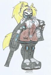 1girls big_breasts big_hips blonde_hair claws closed_eyes equipment female female/solo hi_res idw_publishing marlon64 mask masked mobian_wolf sci-fi science_fiction sega slingshot_bikini solo sonic_(series) sonic_the_hedgehog_(comics) sonic_the_hedgehog_(idw) sonic_the_hedgehog_(series) space_pirate tight_clothing traditional_media_(artwork) weapon whisper_the_wolf white_background wolf