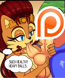 alicia_acorn breasts censored chipmunk chipmunk_humanoid comic dialogue english_text female furry furry_female hair hedgehog hi_res interspecies mammal mammal_humanoid milf patreon queen red_hair rodent rodent_humanoid sonic_(series) sonic_the_hedgehog sonic_the_hedgehog_(archie) sonic_the_hedgehog_(comics) superbunnygt text thought_bubble