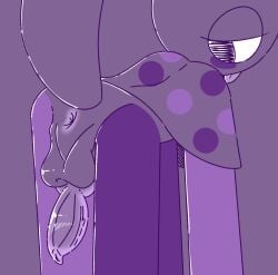 animal_genitalia dandy's_world knot looey_(dandy's_world) simple_background simple_eyes simple_shading tongue tongue_out twisted_loaf