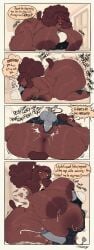 afro anthro_penetrating anus big_ass big_breasts bouncing_ass breast_sucking cellulite cow_print_bikini cowgirl_position cum dialogue dobermann ejaculation fat_ass itskorrie kissing kuro_(noeticred) lactating mating_press mature_female nose_ring penetration penis pregnant pregnant_with_multiples riding sam_(itskorrie) sucking_breasts text_bubble thick_thighs veiny_breasts