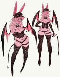 2025 :< anthro armwear back_wings bangs bare_shoulders bat bdsm bdsm_gear black_choker black_clothing black_corset black_hat black_headwear black_jewelry black_necklace black_thong black_underwear black_wings blush boots breast_squish breasts bridge_piercing choker cleavage clothed clothing collar corset cross cross_piercing dominant dominant_female dominatrix eyebrow_piercing eyelashes facial_piercing female female_anthro fingerless_gloves footwear full-length_portrait fur furgonomic_piercing furgonomics furrowed_eyebrows gloves hair hair_over_eye halter_top hand_on_hip hands_behind_head handwear hat headgear headwear heather_(wolfertinger) hi_res holding_object holding_whip hybrid intimidation jewelry laced_boots lagomorph leather leather_armwear leather_boots leather_clothing leather_corset leather_footwear leather_gloves leather_handwear leather_hat leather_headgear leather_headwear leather_lingerie leather_topwear legband legwear leporid lingerie lip_piercing lip_ring long_ears long_hair long_legs makeup mammal mascara medium_breasts membrane_(anatomy) membranous_wings messy_hair mischievous_smile multicolored_wings necklace nose_piercing one_fang open_mouth open_smile piercing pink_body pink_fur pink_hair pink_wings pointy_ears portrait prick_ears rabbit rabbit_ears ring_piercing shaded shoes simple_background skinny_anthro skinny_female small_waist smile smiling_at_viewer soft_shading solo spiked_collar spikes squish standing thigh_boots thigh_highs thong topwear underwear whip white_background wing_piercing wings wolfertinger y_nose