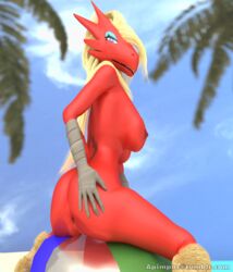 3d anthro anus apimpnamedcheerilee ass avian beak blaziken breasts female nintendo nipples nude pokemon pokemon_(species)