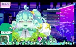 ahegao ahegao_face alien alien_girl beastiez drooling drooling_tongue heart-shaped_pupils piapiufo screenshot slime_girl slime_monster teal_body virtual_youtuber vtuber vtuber_toggle
