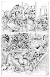 anthro blotch canine cheetah comic feline fur jackal male_only mammal masturbation penis