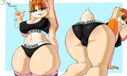 1girls absurd_res ai_assisted ai_generated anthro anus areola belly big_breasts big_butt blacked blacked_clothing breasts butt butt_focus camel_toe clothing colored condom curvy_figure deusvulpes digital_drawing_(artwork) digital_media_(artwork) ears_down edit female filled_condom fluffy fluffy_tail fur furry grok hi_res huge_breasts humanoid lagomorph legwear leporid lips looking_at_viewer mammal mature mature_anthro mature_female milf nipples panties pinup pivoted_ears pose rabbit sega sexual_barrier_device simple_background smile solo sonic_(series) sonic_the_hedgehog_(series) sports_bra sweat tail thick_lips thick_thighs thigh_highs vaginal_fluids vanilla_the_rabbit voluptuous wide_hips