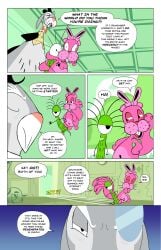1_eye absurd_res anthro balls bob-jiggles buckteeth cartoon_network clothed clothing comic cyclops detailed_background dialogue duo english_text erection eyewear fake_ears fake_rabbit_ears female fluffernutter_(fhfif) fluffy fluffy_tail foster's_home_for_imaginary_friends furniture genitals hallway hat headgear headwear hi_res imaginary_friend interrupted interrupted_sex jackie_khones lagomorph laugh leporid male male/female mammal monocle mr._herriman navel onomatopoeia partially_clothed penis rabbit rodent sciurid snarky sofa sound_effects speech_bubble surprised tail teeth text top_hat tree_squirrel