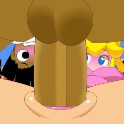 1boy 1boy1girl 1girls animated ass backsack balls ballsack big_penis black_hair blonde_female blonde_hair blush breasts clothing colored dark-skinned_male dark_skin female interracial interracial_sex light-skinned_female light_skin longer_than_30_seconds looking_at_another looking_at_partner looking_at_penis loop male mario_(series) mating_press minus8 minus8_(character) music nintendo penis princess princess_peach pussy sex smile sound straight tagme testicles vaginal_penetration video