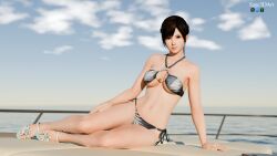 1girls alluring bikini brown_eyes brown_hair dead_or_alive dead_or_alive_2 dead_or_alive_3 dead_or_alive_4 dead_or_alive_5 dead_or_alive_6 dead_or_alive_xtreme_venus_vacation feet kokoro_(doa) medium_beasts o-ring_bikini pin_up sage3d sandals tecmo