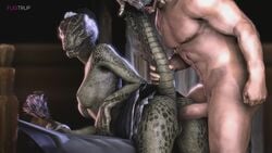 <1_second_video 1boy 1girls 3d anal anal_penetration anal_sex animated anthro argonian ass bent_over big_breasts breasts female fugtrup interspecies lifts-her-tail maid male medium_breasts no_sound pussy sex shorter_than_10_seconds skyrim the_elder_scrolls video