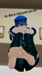 darkenedrose feet feet_focus feet_up foot_fetish foot_focus naoto_shirogane persona persona_4