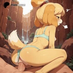 absurd_res ai_generated animal_crossing animated animated_gif isabelle_(animal_crossing) pixelpawai tagme