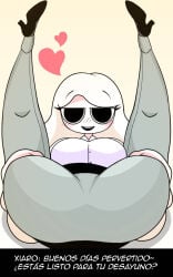 1girl 1girls ass ass_focus ass_up blush blushing female female_focus female_only legs_up open_legs spanish_text xiaro youtube youtube_hispanic