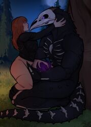 1boy 1boy1girl 1girls 1monster 2_horns a_soul_to_revive_(book) against_tree beak big_tail bird_skull black_fur black_mane black_scales black_shirt black_spikes black_tail blush bone bones bottomless bottomless_female breasts canon_couple commission_art commissioned consensual consent couple covered_breasts covered_nipples duskwalker duskwalker_brides emerie_(duskwalker_brides) f/m female female_human female_human/male_monster female_pubic_hair finger_fuck fingering fingering_partner fingering_pussy fingers forest forest_background freckles freckles_on_face fur ginger girl_on_top girthy_penis glowing_eyes grabbing height_difference hetero horns human human_female imminent_penetration imminent_sex ingram_(duskwalker_brides) interspecies interspecies_sex large_penis light-skinned_female lip_scar long_hair long_tail looking_at_another looking_at_partner looking_pleasured lucia_escoriza lucielart m/f male male_monster mane monster monster/human monster_boy monster_cock monster_on_female nature nature_background not_ai_generated novel_character novel_illustration opal_reyne_(writer) outdoors pants_down pants_pull pants_pulled_down parted_lips penis penis_tentacles precum precum_bubble precum_on_penis pubic_hair purple_eyes purple_penis pussy raven_skull red_hair red_hair_female redhead redhead_female ribbed_penis ribcage scar scar_on_face scar_on_lip scars sex sharp_teeth shirt shirt_only short_horns sitting sitting_on_lap sitting_on_person size_difference skeleton_markings skull skull_head small_horns spikes spikes_(anatomy) straight tail tail_spikes tail_spines teeth tentacle tentacles thick_penis thick_tail thick_thighs unusual_anatomy unusual_genitalia unusual_penis vaginal_penetration wavy_hair woods
