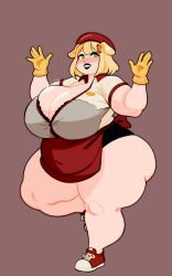 apron bbw bbw_furry bbw_milf bbw_mom blonde_hair bra chubby chubby_belly chubby_female dog_ears dog_girl jasmine29161093 jazzanna lard_ass large_breasts massive_breasts see-through_clothing see-through_shirt see-through_top thick_thighs uniform white_skin worker