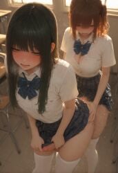 1femboy 1futa ai_generated anal anal_sex ass_grab auburn_hair auburn_haired_futa bent_over black_hair black_haired_femboy blush breasts brown_hair brunette brunette_futa classroom dickgirl embarrassed femboy futa_on_femboy futa_on_male futadom futanari hannai intersex large_breasted_futa large_breasts male moaning otoko_no_ko pleated_skirt precum school_uniform skirt skirt_lift skirt_pull skirt_up standing thighhighs trap