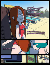 2d accurate_art_style color comic disney disney_channel disney_xd faceless_male female freckles gravity_falls heart human implied_sex lifeguard looking_at_viewer loving_it male moaning necklace on_model one-piece_swimsuit open_mouth raidon_dimentional_land red_hair seductive small_breasts smile smooth_skin swimsuit teenager thin thin_waist wendy_corduroy whistle whistle_around_neck white_female