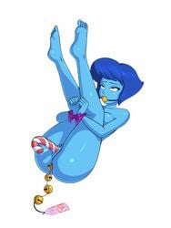 anal_beads animated ball_gag big_breasts bondage bound bound_wrists breasts candy_cane candy_cane_insertion cartoon_network christmas clitoris female femsub food gag gagged gem_(species) gift jingle_bells lapis_lazuli_(steven_universe) naked_gift naked_present nude present pussy pussy_juice reit solo steven_universe yellow_ball_gag