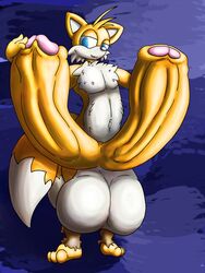 1boy balls big_balls canine diphallia diphallism flygon_(artist) fox foxnoctom huge_balls humanoid_penis hyper hyper_balls hyper_penis male male_only mammal multi_penis penis solo sonic_(series) tails