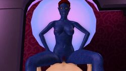 3d animated blue_skin faceless_male marvel missionary mystique pov red_hair sex sound video x-men yellow_eyes