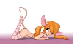 chip_'n_dale_rescue_rangers disney furry gadget_hackwrench itsjustflesh lying_down nude solo stockings