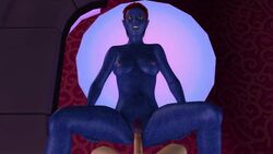 3d animated blue_skin faceless_male marvel missionary mystique pov red_hair sex sound video x-men yellow_eyes