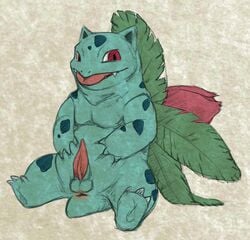 1boy anus balls belly feral flat_colors ivysaur looking_at_viewer male male_only nintendo penis pokémon_(species) pokemon pokemon_(species) pokemon_rgby presenting python13rp slightly_chubby solo spread_legs spreading tongue video_games yaroul