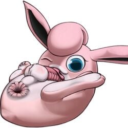 1boy anus autofellatio balls blue_eyes fellatio licking looking_at_viewer male male_only masturbation nintendo one_eye_closed oral penis pokémon_(species) pokemon solo tongue tongue_out unknown_artist video_games wigglytuff