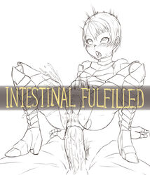 absurdres ahe_gao anal anus armor artist_request ashen_one blush clothed_female_nude_male cowgirl_position cum cum_in_ass dark_souls dark_souls_3 ebonydigestion english female female_ejaculation male open_mouth pubic_hair pussy pussy_juice saliva sex short_hair spread_legs straight sweat text thigh_boots tights torn_clothes