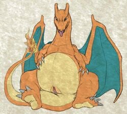 charizard female feral nintendo pokemon pokemon_(species) pussy python13rp simple_background solo video_games yaroul