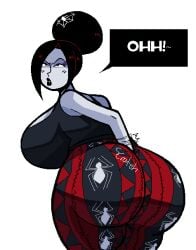 1girls ass_bigger_than_head big_thighs digging_into_butt flare_pants focus_on_ass focus_on_butt forbidden_pants huge_ass huge_breasts oc original_character scratching_butt tagme thighs_bigger_than_head ykujo