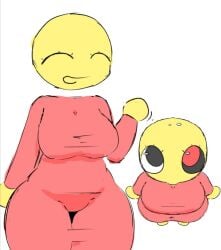 bald bald_female bastixtroller123 big_ass big_boobs big_breasts big_butt big_eyes big_thighs cute cute_face cute_female earless female female_only floating_head happy happy_female no_ears no_nose noseless red_clothing red_dress round_eyes round_hands round_head tagme thick_ass thick_clothes thick_hips thick_legs thick_thighs thighs top_view waving waving_at_viewer waving_hand yellow_skin