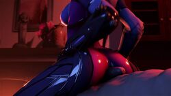 1boy 1girls 3d amelie_lacroix animated ass ass_focus assjob bodysuit buttjob female hot_dogging hotdogging light-skinned_male light_skin male outercourse overwatch penis secazz sound source_filmmaker straight video widowmaker