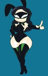 1girls armwear ass bare_shoulders big_ass big_breasts black_bunny_ears black_bunnysuit black_gloves black_legwear black_rabbit_(popgoes) bonnie_glade bowtie breasts bunny_ears bunnysuit commissioner_upload cosplay female female_focus female_only fingerless_gloves five_nights_at_freddy's fnaf gloves glowing_eyes hand_on_hip hips leggings legwear long_gloves long_hair long_socks mask masked masked_female popgoes sideass socks solo solo_female solo_focus standing stockings thick_thighs thighhighs thighs tomfooleryarts tommytornado white_eyes wide_hips