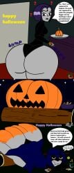 ass ass_expansion big_ass big_butt bubble_ass bubble_butt butt butt_expansion candy edit edited halloween huge_ass huge_butt looking_back masterghostunlimited_(artist) painted_ass painted_butt plump_ass plump_butt pumpkin pumpkin_butt rachel_roth raven_(dc) round_ass round_butt