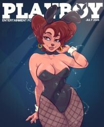 1girls anthro areola_slip areolae armwear big_breasts black_bunnysuit breasts brown_eyes brown_hair bunny_ears bunnysuit clothing dated ear_piercing earrings fake_animal_ears female female_only fishnet_legwear fishnets goof_troop hair hips hoop_earrings hornyraccoon69 huge_breasts legwear lips mature mature_female mature_woman milf mother nipple_bulge parted_lips peg_pete playboy_bunny solo solo_female sparkles thick_thighs wide_hips wrist_cuffs