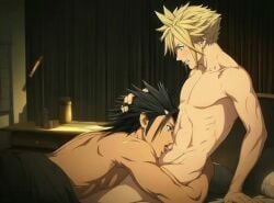 ai_generated belly_button belly_button_lick cloud_strife male male_only navel_fetish tagme video zack_fair