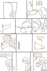 anthro bucky_oryx-antlerson comic dialog disney english_text female glory_hole judy_hopps lagomorph male mammal penis rabbit straight tagme text the_weaver zootopia