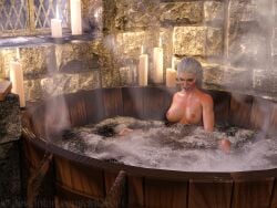 1girls 3d bath bathing bathroom breasts cd_projekt_red ciri cirilover1 completely_nude female freckles freckles_on_face light-skinned_female light_skin mascara masturbation nipples nude open_mouth scar solo solo_female spread_legs the_witcher_(series) the_witcher_3:_wild_hunt wet_body white_hair