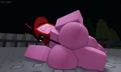 1boy 1girl 1girls 3d 3d_model artist_name ass ass_focus ass_grab big_ass big_butt dahype female forsaken_(roblox) freckles freckles_on_ass hi_res highres looking_at_viewer naked naked_female noob_(forsaken) noob_(roblox) pink_body roblox robot robot_girl showing_ass veeronica veeronica_(forsaken)
