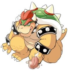 1boshi 1boy animated anthro bowser censored clothing cum erection hair horn koopa male male_only mammal mario_(series) masturbation nintendo nude penis scales scalie simple_background solo spikes teeth tongue video_games