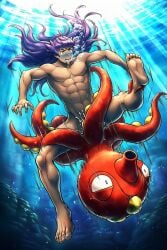 dragged interspecies leon_(pokemon) male male_only octillery pokemon_(species) underwater underwater_peril underwater_sex
