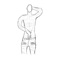 1boy male male_focus male_only pants_down penis pubic_hair rough_sketch sketch