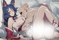 against_wall bboing_ai breast_squeeze breast_sucking breastfeeding breasts_out clenched_teeth defeated forced fox fox_ears fox_girl fox_tail from_side hate_sex league_of_legends missionary_position raped_female sex sucking_nipples tagme video