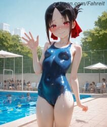 1girl 1girls 6+girls ai_generated bare_shoulders beach_umbrella black_hair blue_one-piece_swimsuit blue_sky blush bodypaint breasts breasts_apart building cameltoe censored chair cleft_of_venus closed_mouth collarbone completely_nude covered_navel cowboy_shot crowd day dissolving_clothes embarrassed exhibitionism faceless faceless_female fahreit fence folded_ponytail full-face_blush hair_ribbon hand_up handprint kaguya-sama_wa_kokurasetai_~tensai-tachi_no_renai_zunousen~ looking_at_viewer multiple_girls navel nipples nose_blush nude one-piece_swimsuit outdoors paint paint_splatter paint_splatter_on_face paintbrush painted_clothes parted_bangs patreon patreon_username people pool pool_ladder poolside public_indecency public_nudity pussy red_eyes red_ribbon ribbon school_swimsuit shinomiya_kaguya shiny_skin short_hair sidelocks sky small_breasts smile solo_focus stable_diffusion standing swimsuit tearing_up thighs tree umbrella uncensored water waving wavy_mouth wet