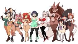 big_breasts braixen breasts cleavage cow_print elizabeth_fox felis_(lucyfercomic) female furry gaghiel_(diives) huge_breasts lucyfercomic nikki_(lucyfercomic) pokemon pokemon_(species) tagme thick_thighs wide_hips