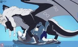 ambiguous_gender big_dom_small_sub bodily_fluids dominant dragon duo erection european_mythology feral genital_fluids genitals hi_res looking_at_another looking_at_partner male male/ambiguous multi_genitalia multi_penis mythological_creature mythological_scalie mythology nix_(dracoexlibris) penis precum scalie size_difference spectrum_spectralis tenaflux western_dragon